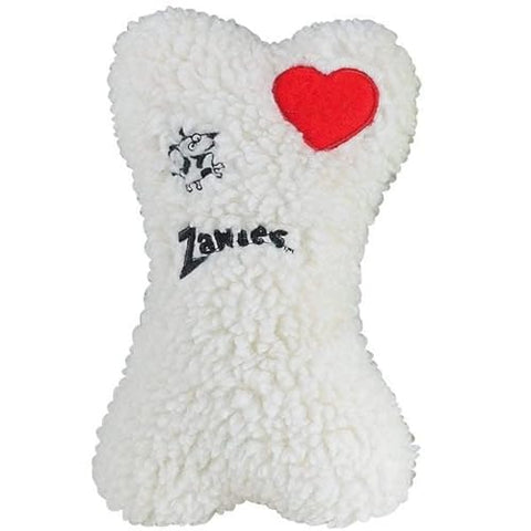 Zanies Embroidered Berber Bone Dog Toys, White