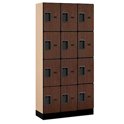 Salsbury Industries Four Tier Designer Wood Locker, Black, 6' 3" x 18"