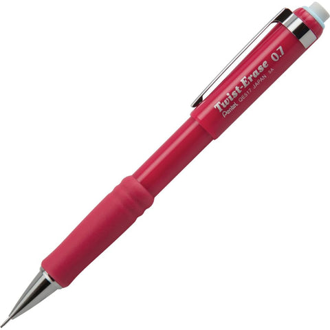 Pentel Automatic Pencil with Twist Eraser, 0.7 mm, Burgundy (PENQE517B)