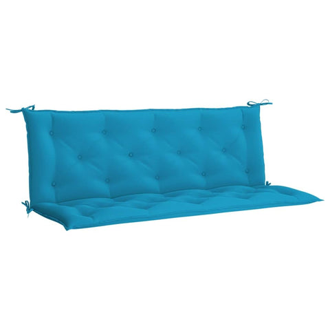 vidaXL Light Blue Garden Bench Cushions Set, 59.1"x19.7"x2.8", Durable Oxford Fabric, Indoor and Outdoor Use, Comfortable Hollow Fiber Filling, Non-Slip Design with Ropes