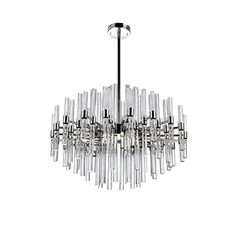 CWI Lighting Miroir 10 Light Transitional Metal Chandelier in Nickel