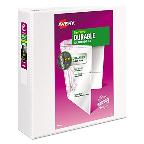 Durable View Binder With Durahinge And Slant Rings 3 Rings 3 inch Capacity 11 X 8.5 White 4/pack