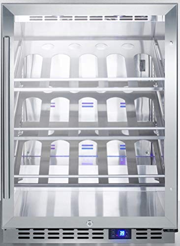 Summit 24” Beverage Center, Outdoor Beverage Refrigerator, Mobile Beverage Center, 5.0 cu.ft. Capacity, Stainless Steel & Glass- SCR611GLOSRI