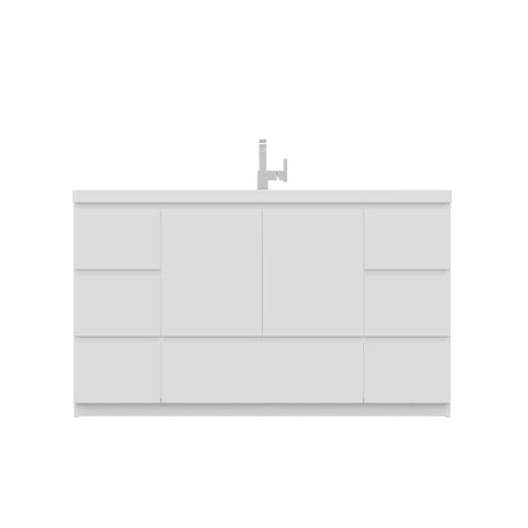 Paterno 60 inch Single Modern Freestanding Bathroom Vanity White