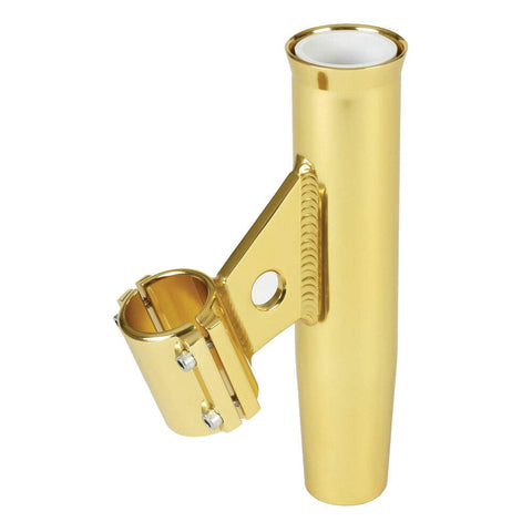 Lee's Tackle Lee's Clamp-On Rod Holder - Gold Aluminum - Vertical Mount - Fits 1.900" O.D. Pipe