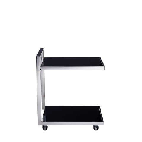 Pasargad Luxe Collection Glass & Steel Serving Table