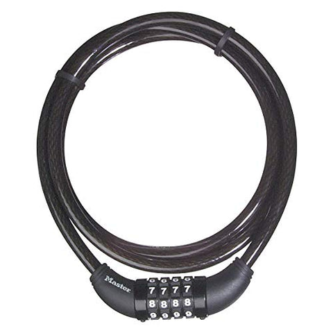 Master Lock 8119DPF 5' Long x 3/8" Diameter Set Your Own Combination Cable Bike Lock