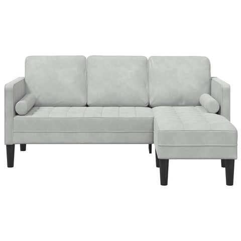 vidaXL Sofa Set with Cushion Light Grey Polyester, Chic Velvet Sofa Set for Your Living Room, Modular, Rectangular, Adjustable, Perfect for Indoor Comfort