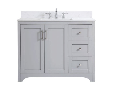 Elegant Decor Moore 42" MDF Single Bathroom Vanity with Backsplash in Gray