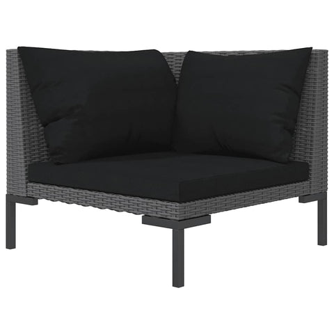 vidaXL Garden Sofa Dark Gray, Black