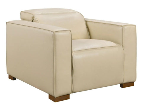 Moti Riseholme Reclining Lounge Chair in Contemporary Beige Authentic Full-Leather
