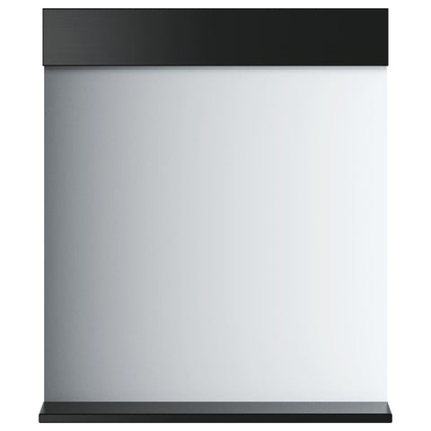vidaXL Wall-Mounted Bathroom Mirror with Shelf â€“ Berg Range â€“ Black Solid Pine Wood â€“ 23.6"x4.7"x27.6"