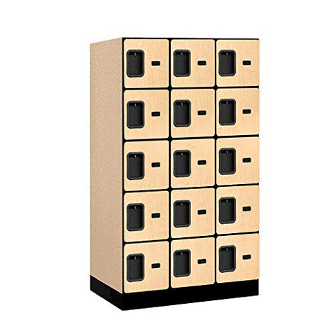 Salsbury Industries Five Tier Box Style Designer Wood Locker, Maple, 5' 3" x 21"