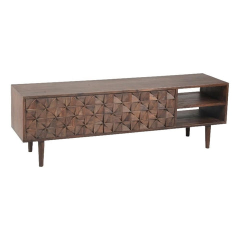 Moe's Home Collection Sheesham Wood Pablo Entertainment Unit, Dark Brown