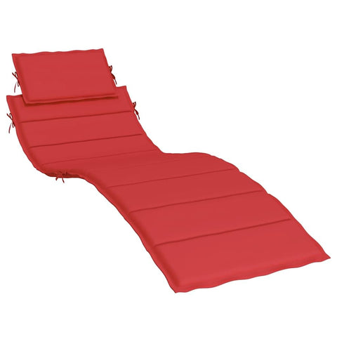 vidaXL Red Sun Lounger Cushion - Waterproof and Durable Oxford Fabric, Soft Foam Filling, Versatile for Indoor and Outdoor Use, Non-Slip Design with Ropes and Elastic Strap