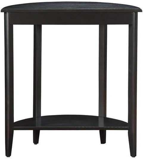 Acme Elcee Half Moon 1-Drawer Wooden Console Table with Bottom Shelf in Black