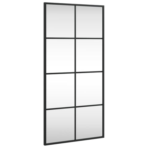 vidaXL Mirror, Wall Mounted Vanity Mirror, Decorative Hanging Mirror for Bathroom Bedroom Living Room, Make up Mirror, Black Rectangle Iron