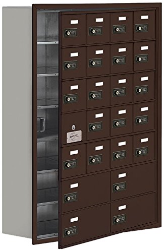 Salsbury Industries 19178-24ZRC Cell Phone-Access Panel-7 Unit Recessed Mounted-Resettable Combo Locks with 8-Inch Diameter Compartments, Bronze