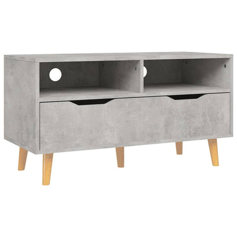 vidaXL Engineered Wood TV Stand in Concrete Gray Color - Scandinavian Style - Practical and Trendy - 35.4"x15.7"x19.1" Dimensions