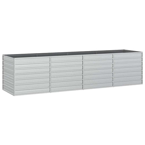 vidaXL Garden Raised Bed Galvanized Steel Planter Pot for Outdoor/Patio/Garden/Balcony - Silver 126"x31.5"x30.3"
