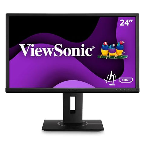 ViewSonic VG2448A 24 Inch IPS 1080p Ergonomic Monitor with Ultra-Thin Bezels, HDMI, DisplayPort, USB, VGA, and 40 Degree Tilt for Home and Office