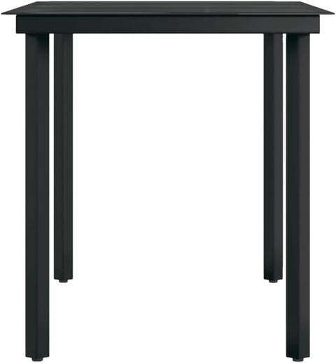 vidaXL 5 Piece Patio Dining Set â€“ Outdoor Furniture Set with Table and Chairs â€“ Made with PE Rattan, Powder-Coated Steel & Glass â€“ Brown and Black.