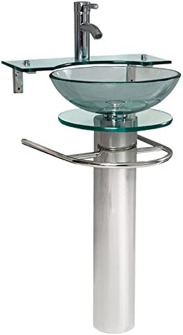 Fresca Ovale 24Ince Modern Glass Bathroom Pedestal
