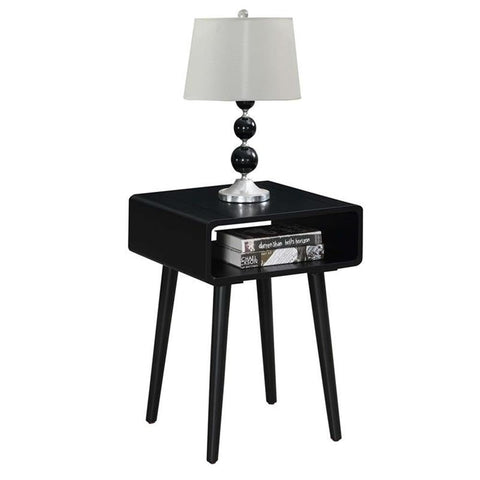Convenience Concepts Napa End Table 18.75" - Mid-Century Modern Accent Side Table with Storage Shelf for Transitional, Contemporary Living & Family Room, Black