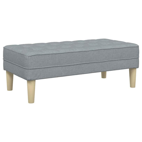 vidaXL Bench with Cushion Light Grey 44.49 x 22.44 x 15.35 in Fabric, Chic Living Room Ottoman, Sturdy Seat, Stylish Bench, Rectangular Shape, Cozy Indoor Furniture, Sleek Design