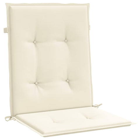 vidaXL Lowback Garden Chair Cushions, Set of 6, Cream, 39.4"x19.7"x1.2", Durable Oxford Fabric, Tufted Seat Pads for Outdoor Patio Furniture