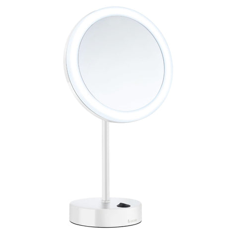 SMEDBO LED Lighted Makeup Mirror - Battery Operated, Portable Vanity Mirror for Women White