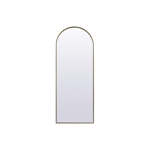 Elegant Decor Ayra Arch Modern Wood/Iron Full Length Mirror in Brass