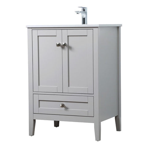 Elegant Kitchen and Bath Hamilton 24" Solid Wood Single Bathroom Vanity in Gray