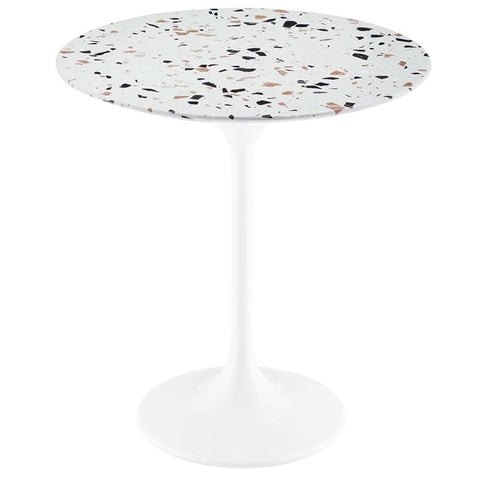 Modway Lippa Round Terrazzo Side Table with White Terrazzo EEI-5682-WHI-TER