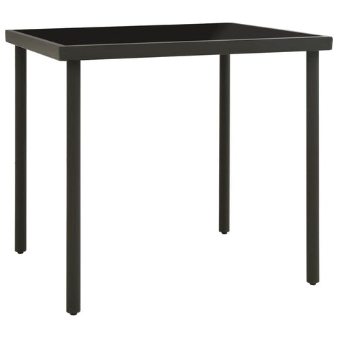 vidaXL - Modern Patio Dining Table Anthracite with Glass Top, Powder-Coated Steel Legs, 31.5"x31.5"x28.3", Easy Clean, Assembly Needed