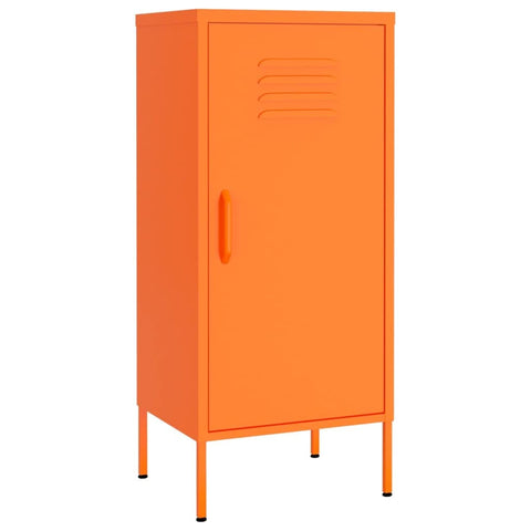 vidaXL Storage Cabinet, Compact Steel Cabinet, Burnt Orange with Adjustable Shelves, Floor-Levelers, Durable & Robust, Ideal for DVDs, Books