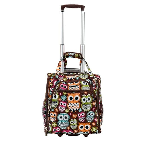 Rockland Melrose Upright Wheeled Underseater Carry-On Luggage, Owl
