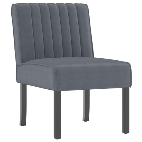 vidaXL Dark Gray Velvet Slipper Chair - Compact and Comfy, Upholstered Accents, Solid Wood and Plywood Frame with Sturdy Construction for Stability