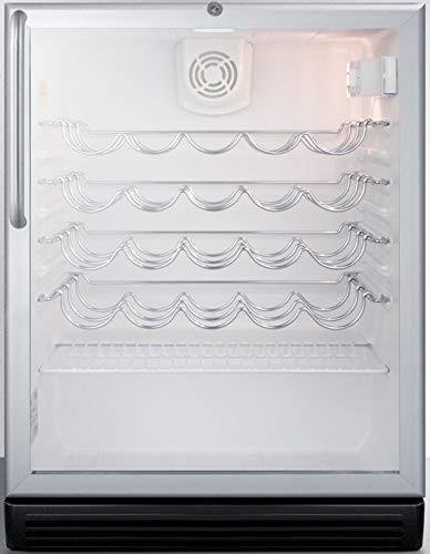 Summit SWC6GBLCSSADA Wine Chiller Beverage Refrigerator, Glass/Stainless Steel