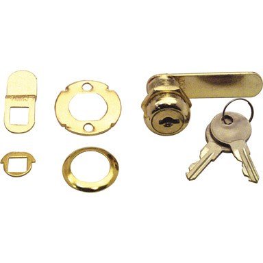 Prime Line U9944 7/8" Brass Drawer & Cabinet Lock