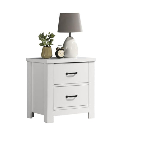 LILOLA LIVING Cassini White 2-Drawer Nightstand Bedside Table