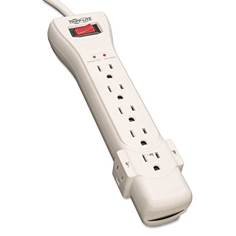Tripp Lite SUPER7 Protect It! 7-Outlet Surge Protector (Basic Protection; 7ft Cord), Light Gray