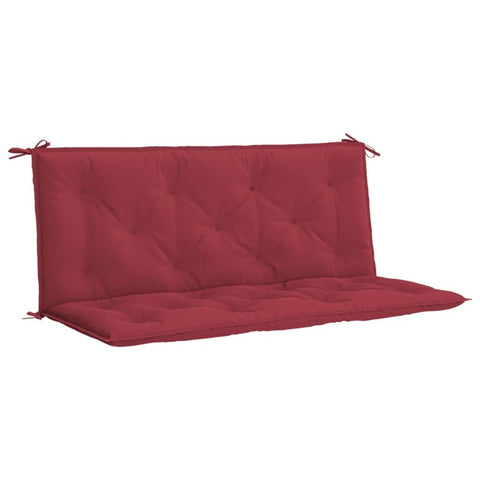 vidaXL 2pcs Wine Red Garden Bench Cushions 47.2"x19.7"x2.8" - Indoor/Outdoor Use - Oxford Fabric, Durable & Water Resistant - Soft Seating with Hollow Fiber Filling - Non-Slip Design with Ropes