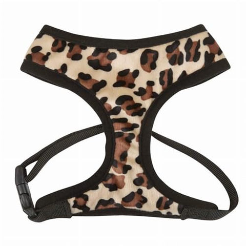 East Side Collection Polyester Plush Leopard-Print Dog Harness, Large