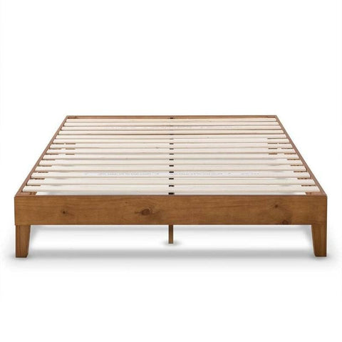Fast Furnishings Full Size Mid-Century Modern Solid Wood Platform Bed Frame in Natural