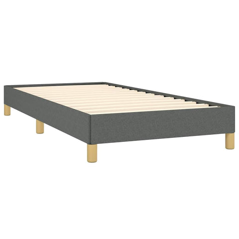 vidaXL Twin XL Size Bed Frame with Plywood Slats, Platform Bed Frame, Fabric Upholstered Mattress Foundation, No Box Spring Needed & Easy Assembly, Dark Gray, Without Mattress