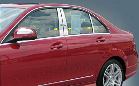 QAA is Compatible with 2008-2013 Toyota Highlander 4 Piece Stainless Pillar Post Trim PP28110