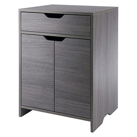 Winsome Wood Nova 1-Drawer Storage Cabinet - Charcoal