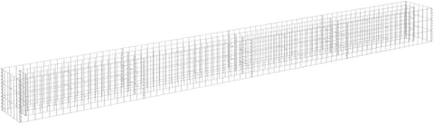 vidaXL Gabion Raised Bed Planter Basket Pot Wall Outdoor Garden Lawn Patio Border Gardening Flower Plant Galvanized Steel 141.7"x11.8"