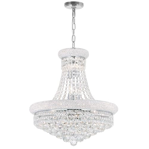 CWI Lighting Crystal 20" Chrome Chandelier for Dining Rooms Foyers Living Rooms Stairwells, 14-Light with E12 Bulb Base